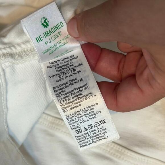 NWT J.Crew Flare Crop White Jean In Signature Stretch Size 34 - Picture 6 of 8